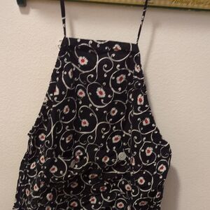 Source Unknown Black and White Apron with Red Accents